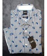HUGO BOSS Hombre Luka Manga Corta Normal Pluma Algodón Estampado / Lino ... - $59.38
