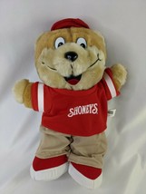 Shoneys Bear Plush Red Shirt Khaki Pants 11 Inch 2003 Stuffed Animal Toy - £13.08 GBP