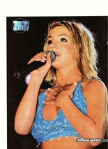 Britney Spears teen magazine pinup clipping blue swimsuit hand on heart ... - £1.59 GBP