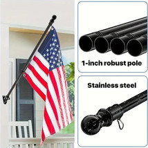 Flag Pole Kit 6Ft Tangle Free Stainless Steel Flag Pole With Adjustable ... - $24.89