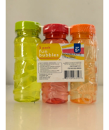 Pack of 3 Fun Bubble Bottles with Wands Assorted Color 3.7 Oz ea (109ml)... - $9.90