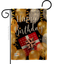 Happy Birthday Burlap - Impressions Decorative Garden Flag G192155-DB - £18.35 GBP