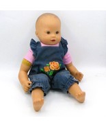 Gotz 16&quot; Pottery Barn Doll sleepy Hazel Eyes Denim Overalls Pink Top Clo... - $408.83 MXN