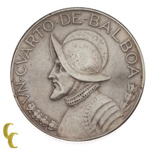 1930 Panama 1/4 Balboa Silver Coin in XF, KM# 11.1 - £28.82 GBP
