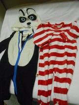 2 New fleece one piece outfits Tiny tillia Avon &amp; Leveret candy striped 6-9 mos. - £6.62 GBP