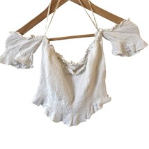 Kiwi &amp; Punch Women Crop Top Off Shoulder Size XS White Coquette Going Ou... - $14.99