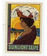 Sunlight Soap Cinderella Poster Stamp Laundry Woman Germany Antique 1890... - $23.76