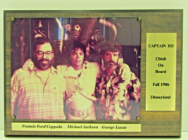 1986 Disneyland Captain EO Coppola, Michael Jackson, Lucas Commemorative Plaque - £234.96 GBP