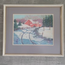 Pastel Drawing on Paper of Winter Scene Jack Demler Framed with Glass 23... - £46.20 GBP