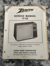 1979 Zenith TV-60 Television Service Manual - $9.90