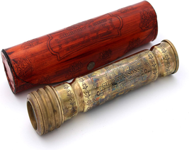 Handmade Brass Kaleidoscope with Leather Case - Vintage Look - Antique Finish - - £33.40 GBP