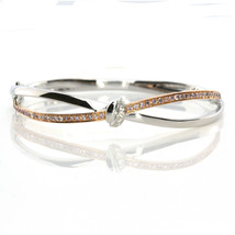 Real 0.64ct Natural Fancy Pink Diamonds Bracelet Bangle 18K Solid Gold VS2-SI2 - £3,896.84 GBP