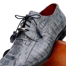 Men's Shoes genuine caiman crocodile dress derby's Tulum Gray image 4