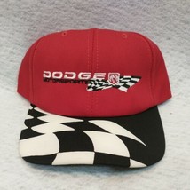 Dodge Motorsports Hat Cap Adjustable Snapback Red  Checkered Flags  Made... - £8.74 GBP