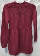 Girls' Medium (7/8)  Burgandy Crochet Sweater Dress  image 3