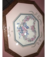 Vintage Home Interior Print Floral By Barbara Mock Flower Bird Heart - $114.99 CAD
