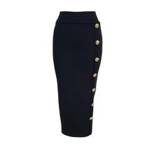 Button High Waist Bodycon Bandage Skirt - £40.85 GBP