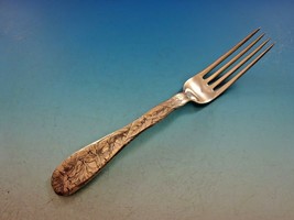 Lap Over Edge Acid Etched by Tiffany Sterling Silver Dinner Fork Rhododendron 8&quot; - £360.27 GBP