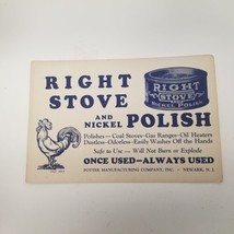 Vintage Right Stove &amp; Nickel Polish Card Stock 7&quot; × 10&quot; Sign, Chicken Logo - £15.78 GBP