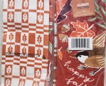 2 DIFFERENT TERRY TOWELS (16.5&quot;x26&quot;) LEAVES, ACORNS  &amp; BIRDS, HAPPY FALL... - $14.84