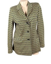 CAbi Kensington Proper Standout Medallion Blazer Jacket 3372 Mustard &amp; B... - €36,66 EUR