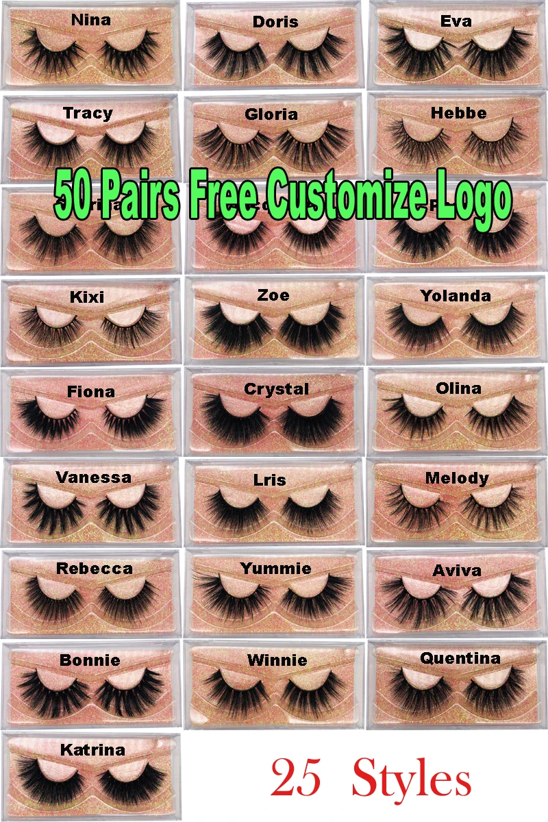 Hes wholesale natural false eyelashes 3d mink lashes soft make up extension makeup fake thumb200