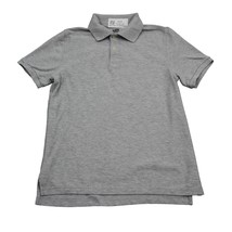 Lee Uniforms Shirt Mens M Gray Short Sleeve Spread Collar Button Logo Knit Polo - £17.01 GBP