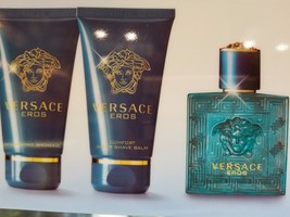 Versace Eros By Gianni Versace 3 Piece Edt Gift Set For Men Gel, Aftershave, Edt - £87.92 GBP