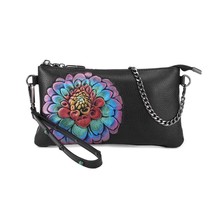 Women Messenger Shoulder Bag Purse Floral Pattern Leather Mini Cross Body Clutch - £40.43 GBP