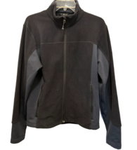 VAUDE Size Med Full Zip Jacket Sweatshirt Black Fleece - $19.79