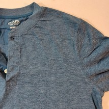 Chaps T-Shirt Men's Size Medium Long Sleeve Henley 3-Button Blue Cotton Blend image 8