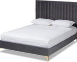Baxton Studio Serrano Bed (Platform), Full, Grey/Gold - $867.99