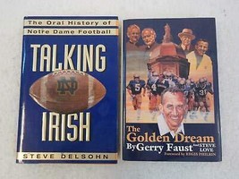 Lot Of 2 Notre Dame Football Talking Irish &amp; Signed Gerry Faust Golden Dream [Ha - £101.76 GBP