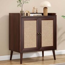 Vintage Rattan Sideboard Buffet Cabinet Storage Dining Living Room - $141.99