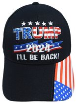 K&#39;s Novelties President Trump 2024 I&#39;ll Be Back Embroidered Cap Hat (Black Cap H - $9.88+