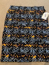 LuLaRoe Cassie Pencil Skirt Womens Size 3XL Blue Geometric Aztec Print NWT - $11.29