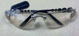 Optical Quality Clear Rimless Sunglasses Silver and Black Frames NWT - $9.85