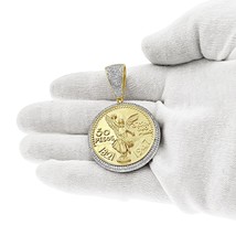 14k Gold Diamond 50 Pesos Coin Centenario Mexican Pendant Charm 1.00 Cttw - £3,136.54 GBP