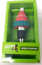 Holidays Wine Stopper Ugly Christmas Hat Red Green - $14.20