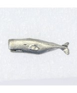 Silver Tone Sperm Whale Vintage Lapel Pin Humpback 1.3&quot; L x .36&quot; H - $287.35 MXN