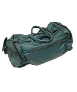 Leather Duffel Bag Teal Green Travel Carry On Weekend Vintage Shoulder S... - €49,30 EUR