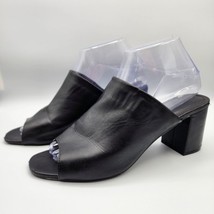 Tally Weijl Black Leather Mules Slide Pump Heels Shoes Sandals Size 38 - £19.53 GBP