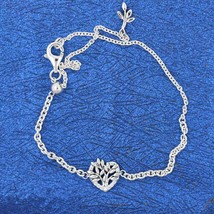 2021 Valentine Release 925 Sterling Silver Heart Family Tree Chain Bracelet  - £15.82 GBP