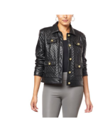 G by Giuliana Black Label Quilted Faux Leather Jacket (BLACK, XLARGE) 79... - £15.62 GBP