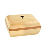 Solid Wood Casket with Cross Swarovski Crystals Funeral cremation Urn fo... - $121.00
