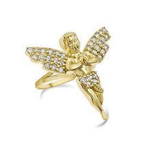 Angel Ring 10k Yellow Gold Band Size 7.75 - £441.90 GBP
