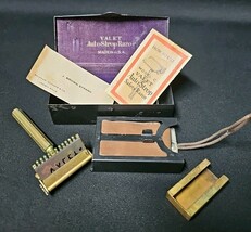 Vintage Valet AutoStrop Safety Razor Set Box Strop Blades Instructions B... - $49.49