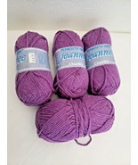 Plymouth Yarns Lot Chunky Jeannee Purple 4 Skeins Color 20 Cotton Acrylic  - £17.79 GBP