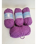 Plymouth Yarns Lot Chunky Jeannee Purple 4 Skeins Color 20 Cotton Acrylic  - £18.12 GBP