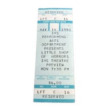1990 Irvine High School Little Shop of Horrors Ticket Stub Irvine, Calif... - $20.44 CAD